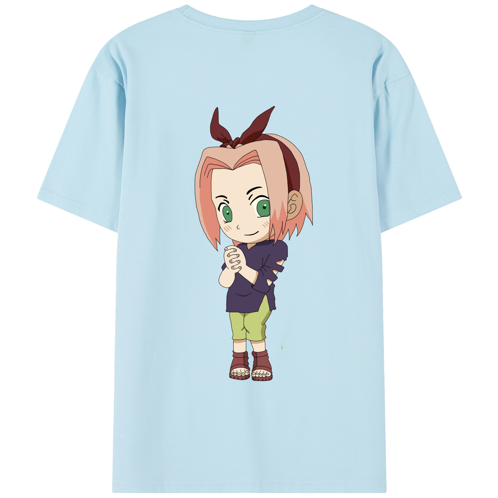 （画像用） NARUTO -ナルト- 春野サクラ Haruno Sakura 綿100％半袖Tシャツ（背面プリント）